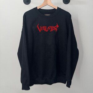 Black Red Violator 2000s Y2k Rock Band Underground Music Crewneck Sweatshirt